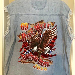 Biker's Club 2010 Bike Week Daytona Beach Size Large Mens Cutoff Shirt